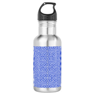 Greek Meander Key Square H Pattern Blue 532 Ml Water Bottle