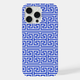 Greek Meander Key Square H Pattern Blue iPhone 15 Pro Max Case