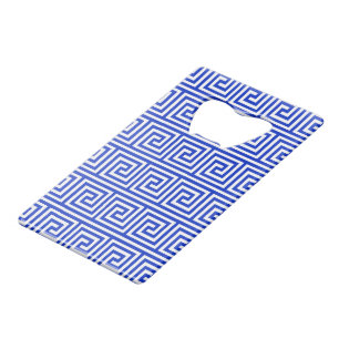 Greek Meander Key Squares Pattern Blue