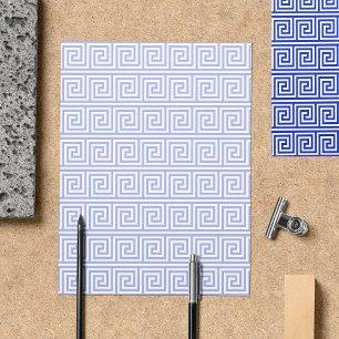 Greek Meander Key Squares Pattern Blue Flyer