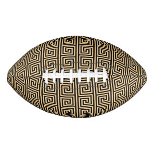 Greek Meander Key Squares Pattern Brown American Football