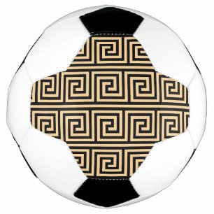 Greek Meander Key Squares Pattern Brown Football
