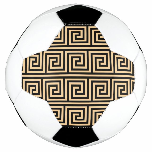 Greek Meander Key Squares Pattern Brown Football (Front)