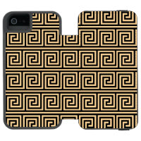 Greek Meander Key Squares Pattern Brown