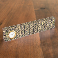 Greek Meander Key Squares Pattern Brown
