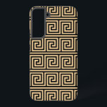 Greek Meander Key Squares Pattern Brown Samsung Galaxy Case<br><div class="desc">Elegant,  stylish and sophisticated Greek pattern in brown and black colour. Modern and trendy gift,  perfect for the Mediterranean lover in your life.</div>