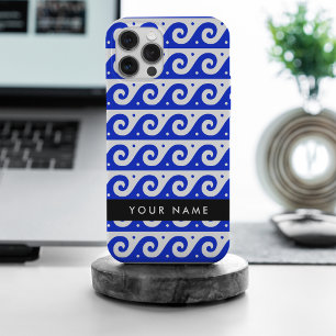 Greek Meander Key, Wave Key, Blue, Your Name iPhone 15 Pro Max Case