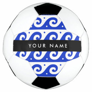 Greek Meander Key, Wave Key, Blue, Your Name Football