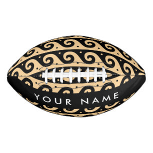 Greek Meander Key, Wave Key, Brown, Your Name American Football