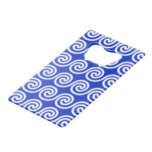 Greek Meander Key Waves Pattern Blue