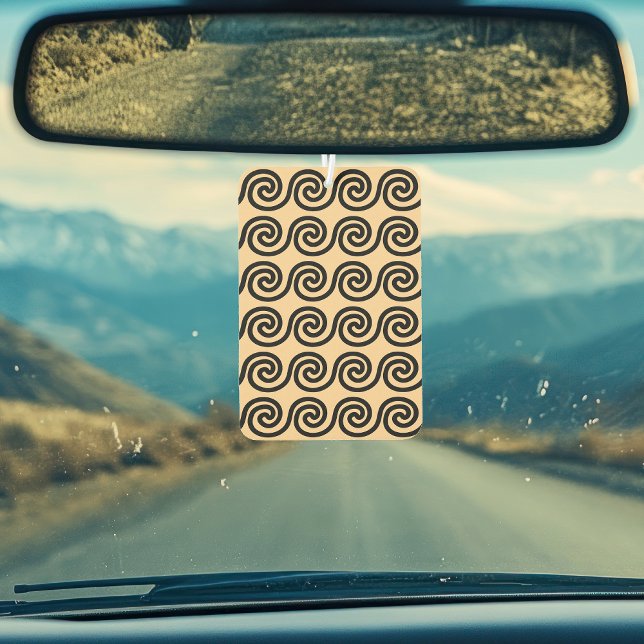 Greek Meander Key Waves Pattern Brown Car Air Freshener (Creator Uploaded)