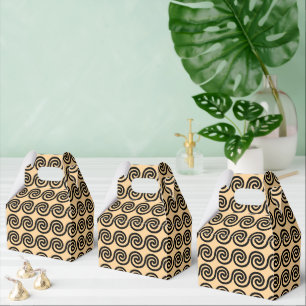 Greek Meander Key Waves Pattern Brown Favour Box