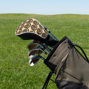 Greek Meander Key Waves Pattern Brown Golf Head Cover
