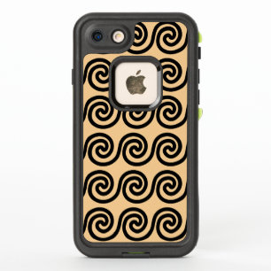 Greek Meander Key Waves Pattern Brown