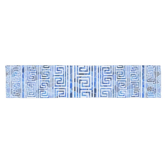 Greek Meander Pattern - Greek Key Ornament Short Table Runner (Horizontal)