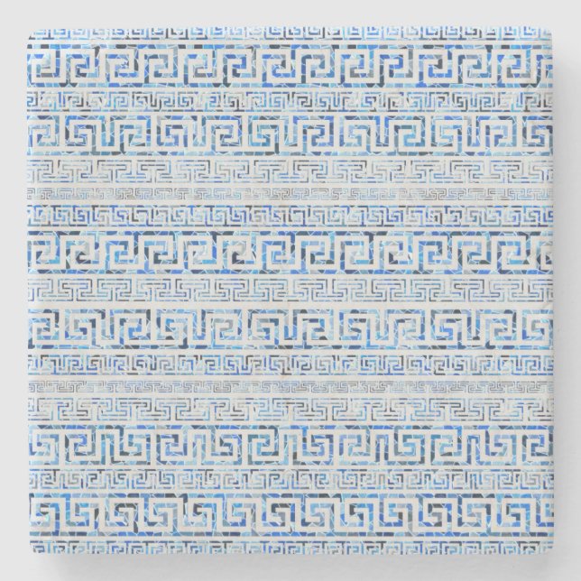 Greek Meander Pattern - Greek Key Ornament Stone Coaster (Front)