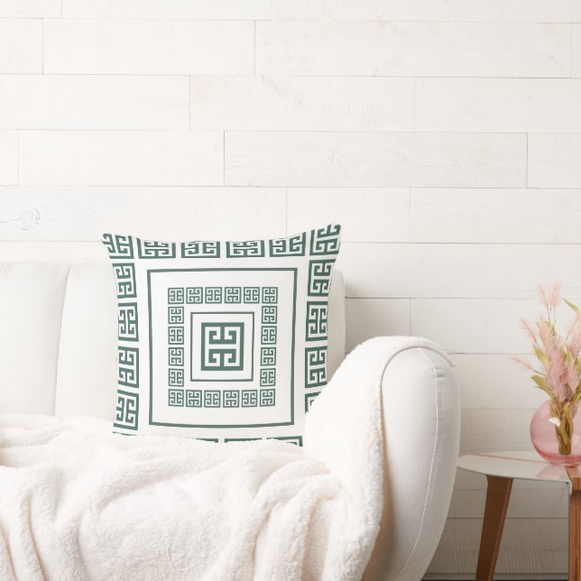 Greek Meander Throw Pillow (Couch)
