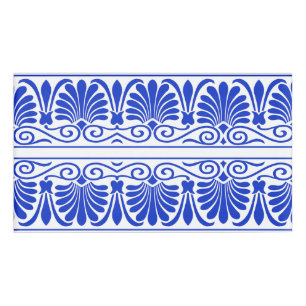 Greek Mediterranean Arabesque Pattern Blue Name Tag