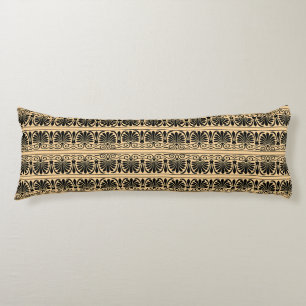 Greek Mediterranean Arabesque Pattern Brown Body Cushion