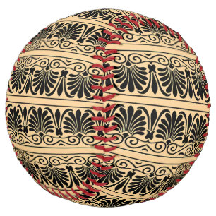 Greek Mediterranean Arabesque Pattern Brown Softball