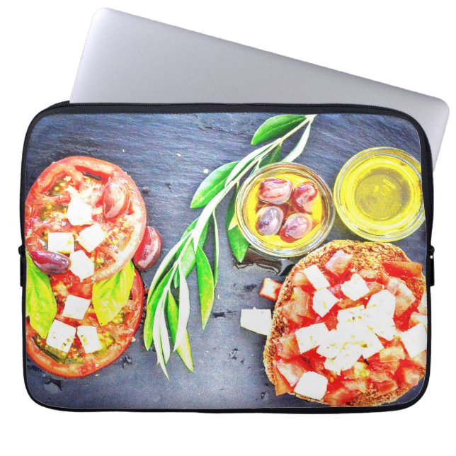 "Greek & Mediterranean Diet" Cute Photo. Buy Now Laptop Sleeve (Front)
