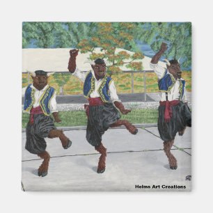 Greek Minotaurs Dancing Button Magnet