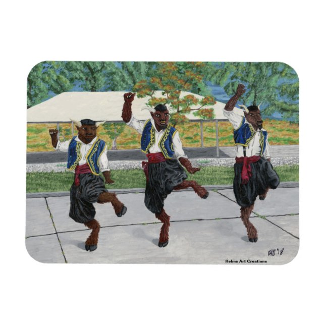 Greek Minotaurs Dancing Flexible Magnet (Horizontal)