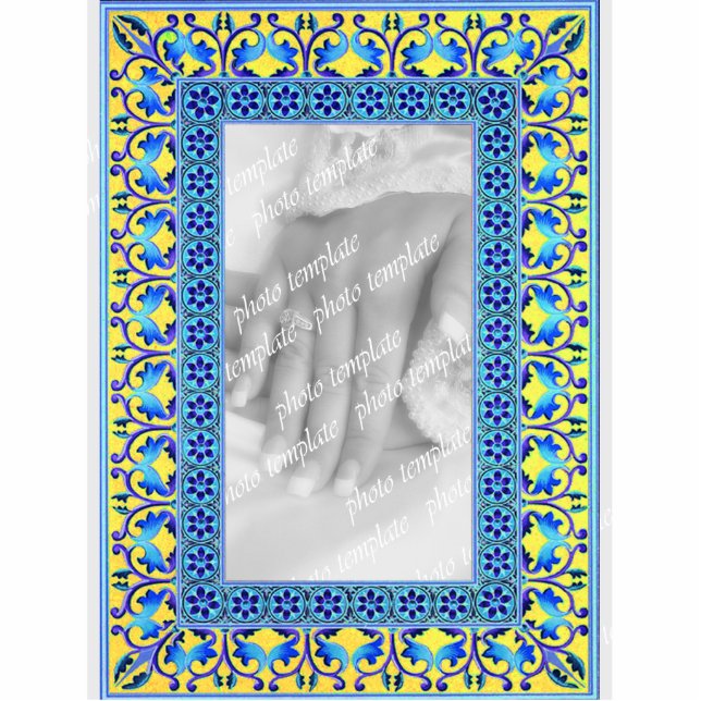 Greek Mosaic Photo Frame Sculpture Standing Photo Sculpture (Front)