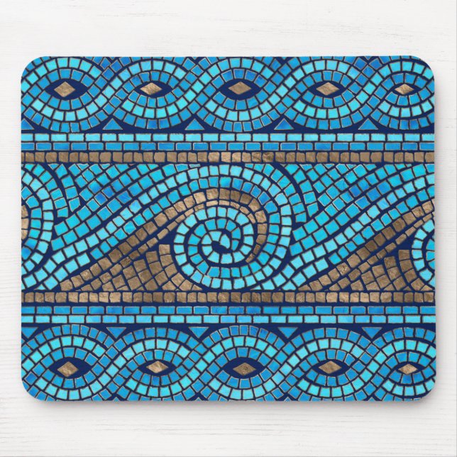 Greek Mosaic Tile Ornament Mouse Mat (Front)