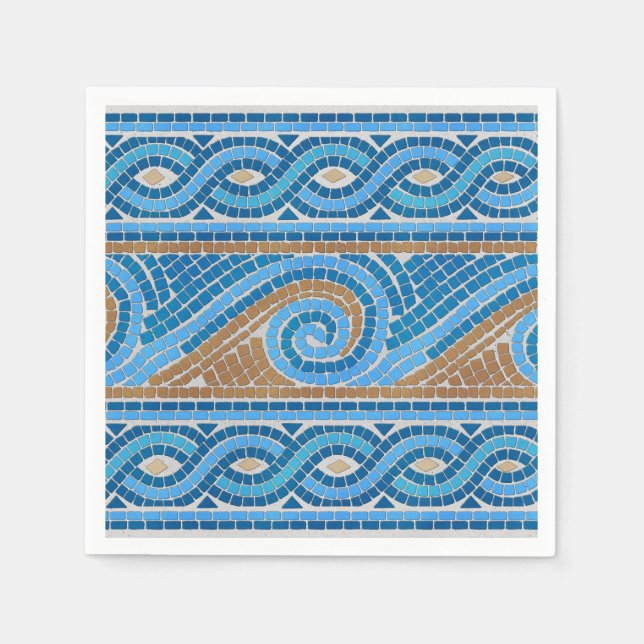 Greek Mosaic Tile Ornament Napkin (Front)