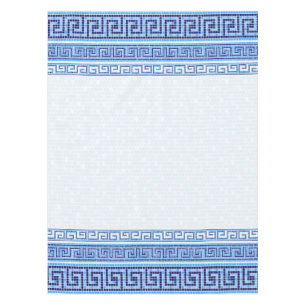 Greek Mosaic Tile Ornament - Shades of Blue Tablecloth