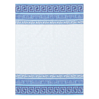 Greek Mosaic Tile Ornament - Shades of Blue Tablecloth