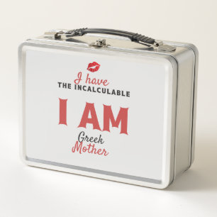 Greek Mother Funny design Clipboard Metal Lunch Box