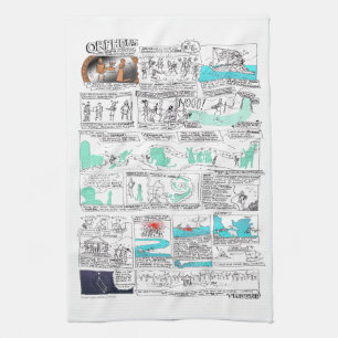 Greek Myth Comix Orpheus Tea Towel