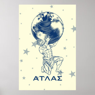 Greek Mythology Atlas Ancient Greece Poster