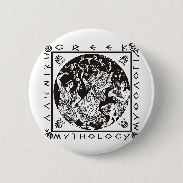 Greek Mythology - Black 6 Cm Round Badge (Front)