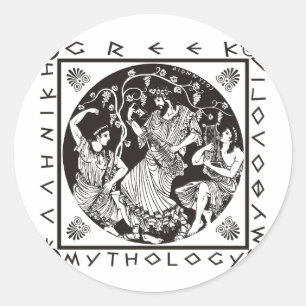 Greek Mythology (black) Classic Round Sticker