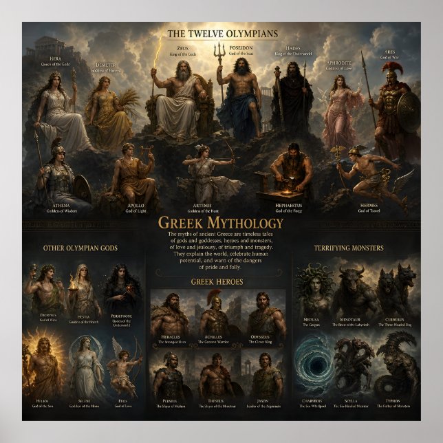 Greek Mythology Chart (Front)