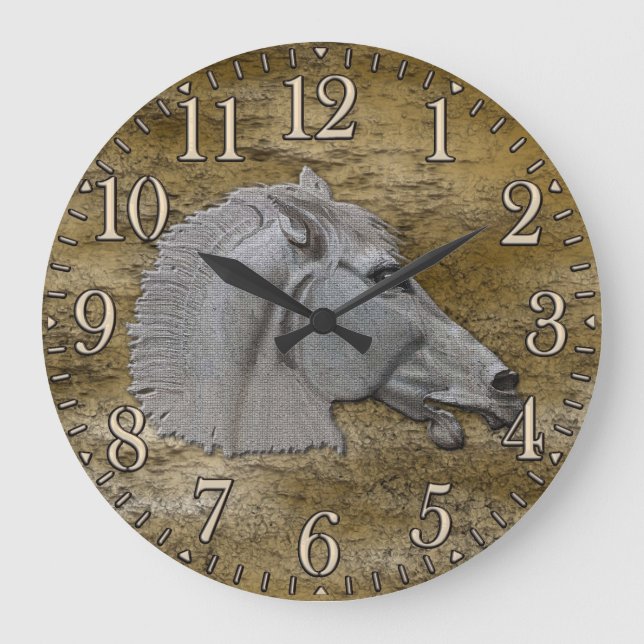 Greek Mythology Classical Horse Head Large Clock (Front)