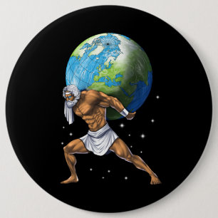 Greek Mythology God Atlas 6 Cm Round Badge