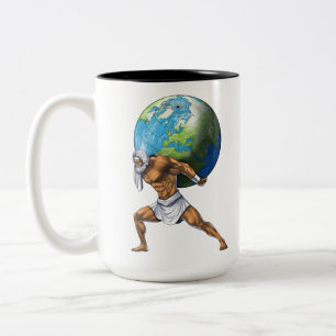 Greek Mythology God Atlas Two-Tone Coffee Mug