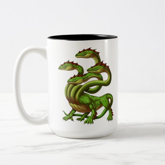 Greek Mythology Hydra Two-Tone Coffee Mug (Left)