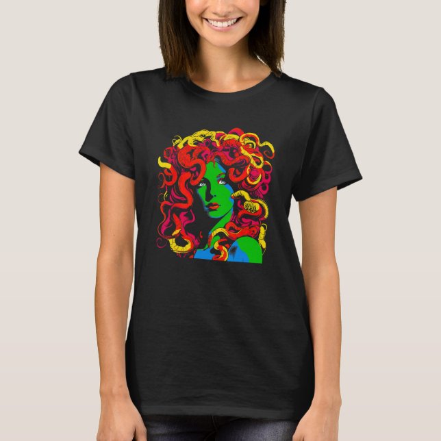 Greek Mythology Medusa Pop Art T-Shirt (Front)