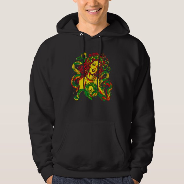 Greek Mythology Medusa Snake Hoodie (Front)
