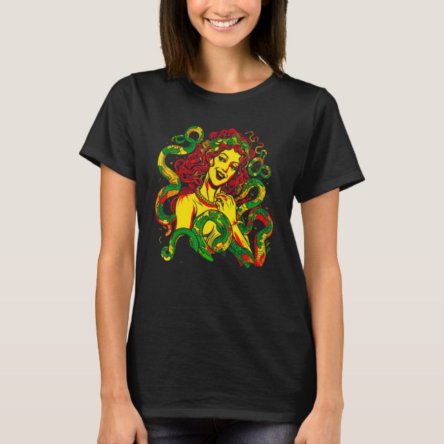 Greek Mythology Medusa Snake T-Shirt (Front)