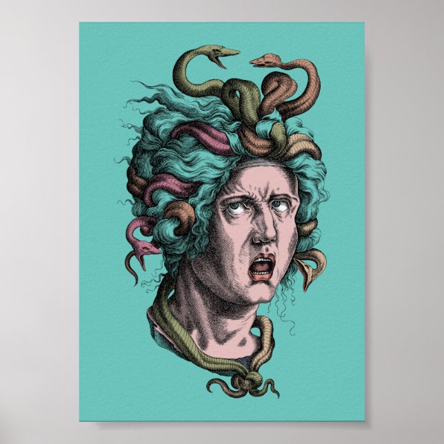 Greek mythology Medusa's bad hair day Poster (Front)