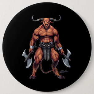 Greek Mythology Minotaur 6 Cm Round Badge