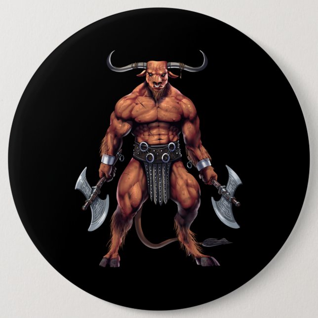 Greek Mythology Minotaur 6 Cm Round Badge (Front)