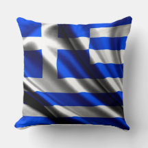 Greek National Flag Throw Pillow