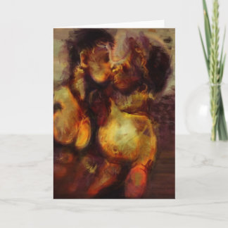 Greek Night Kiss Holiday Card